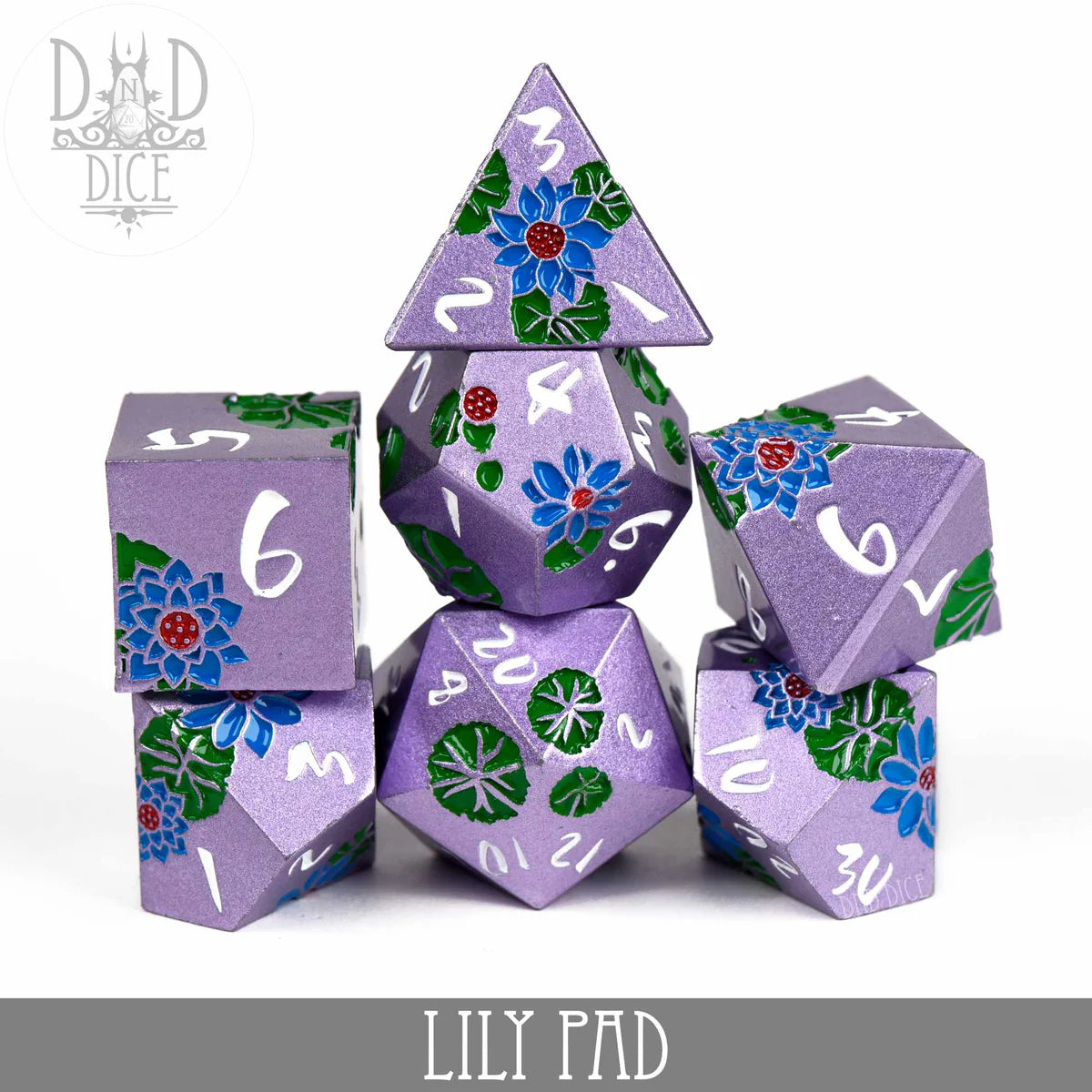 DND Dice Poly 7 Metal Dice Set: Lily Pad | Dragon's Lair Comics and Fantasy Houston TX