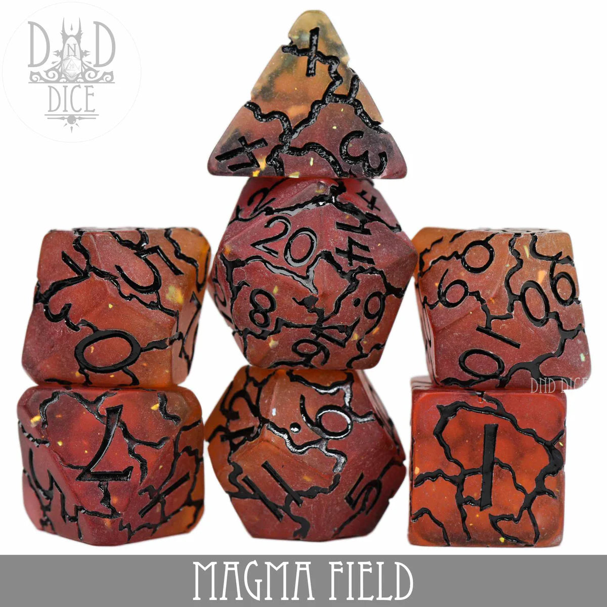 DND Dice Poly 7 Dice Set: Magma Field | Dragon's Lair Comics and Fantasy Houston TX