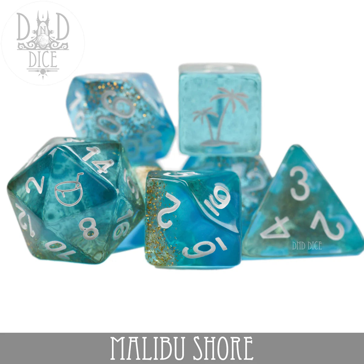 DND Dice 7 Dice Set: Malibu Shore | Dragon's Lair Comics and Fantasy Houston TX