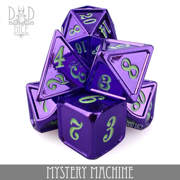 DND Dice Poly 7 Metal Dice: Mystery Machine | Dragon's Lair Comics and Fantasy Houston TX