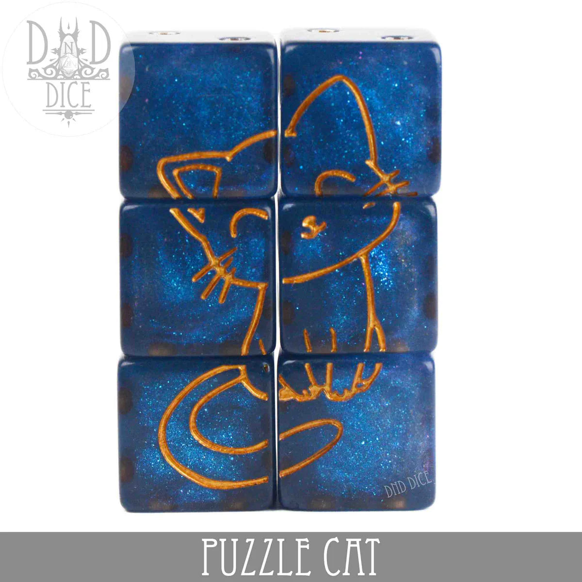 DND Dice 7 Dice Set: Puzzle Cat | Dragon's Lair Comics and Fantasy Houston TX