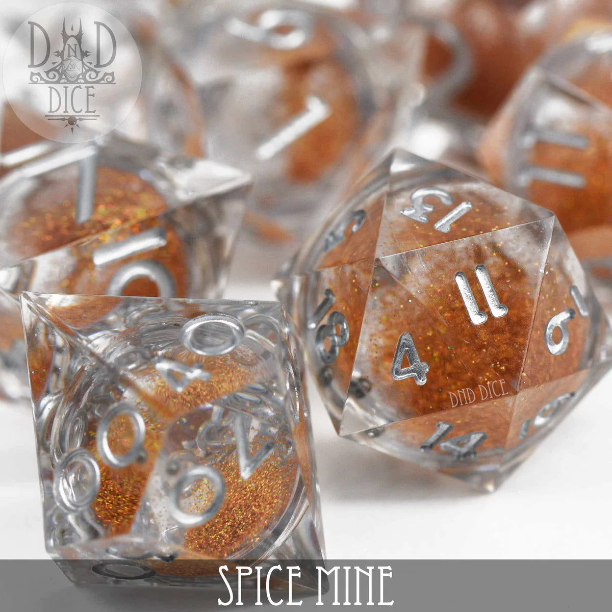 DND Dice Poly 7 Dice Set: Spice Mine (Liquid Core) | Dragon's Lair Comics and Fantasy Houston TX