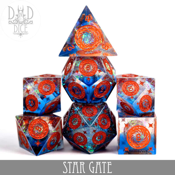 DND Dice Poly 7 Dice Set: Star Gate (Handmade) | Dragon's Lair Comics and Fantasy Houston TX