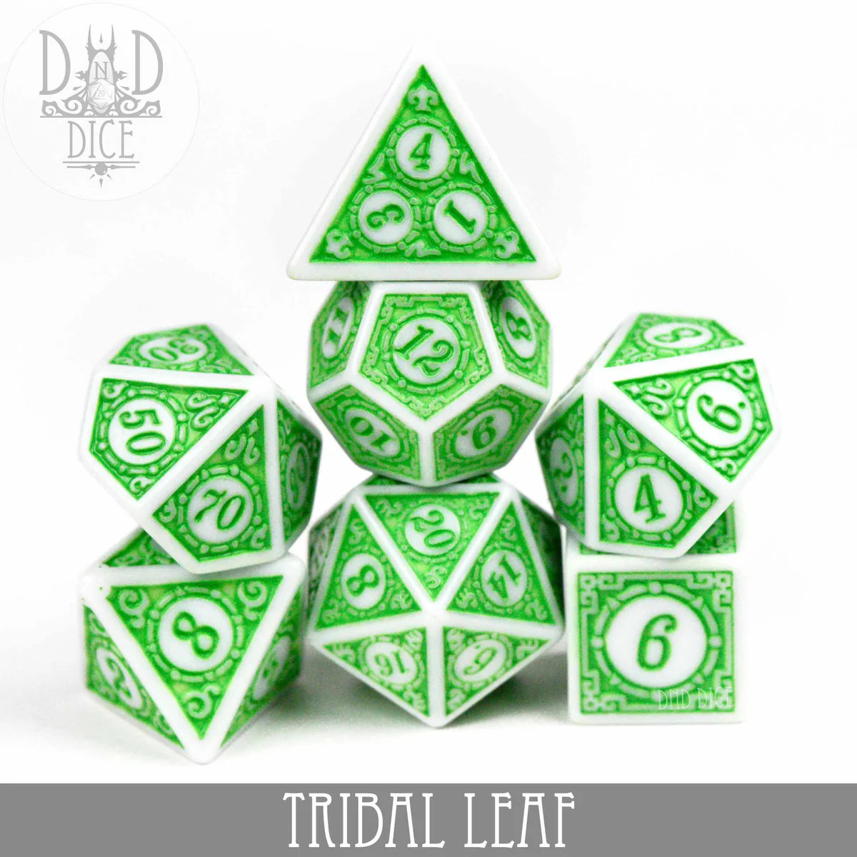 DND Dice Poly 7 Dice Set: Tribal Leaf | Dragon's Lair Comics and Fantasy Houston TX