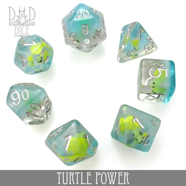 DND Dice Poly 7 Dice Set: Turtle | Dragon's Lair Comics and Fantasy Houston TX