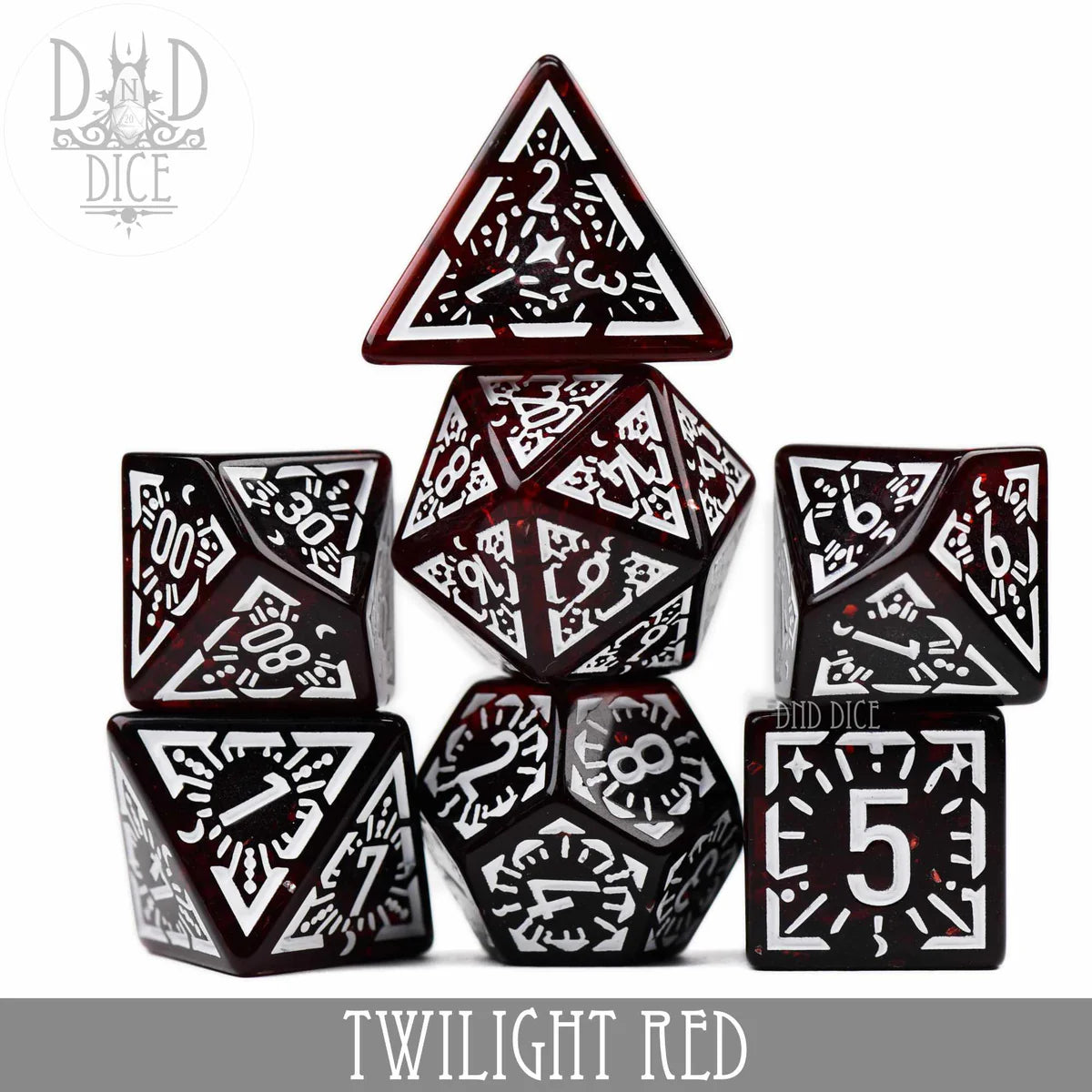 DND Dice 7 Dice Set: Twilight Red | Dragon's Lair Comics and Fantasy Houston TX