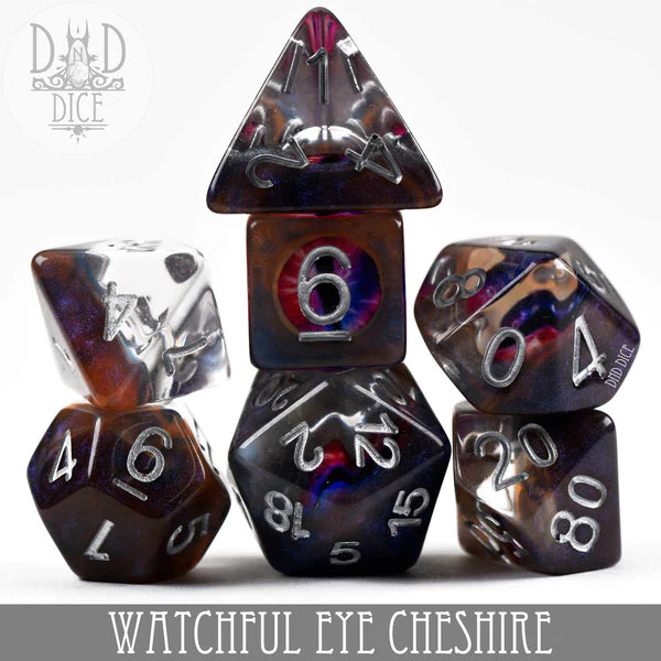 DND Dice Poly 7 Set: Watchful Eye - Cheshire | Dragon's Lair Comics and Fantasy Houston TX