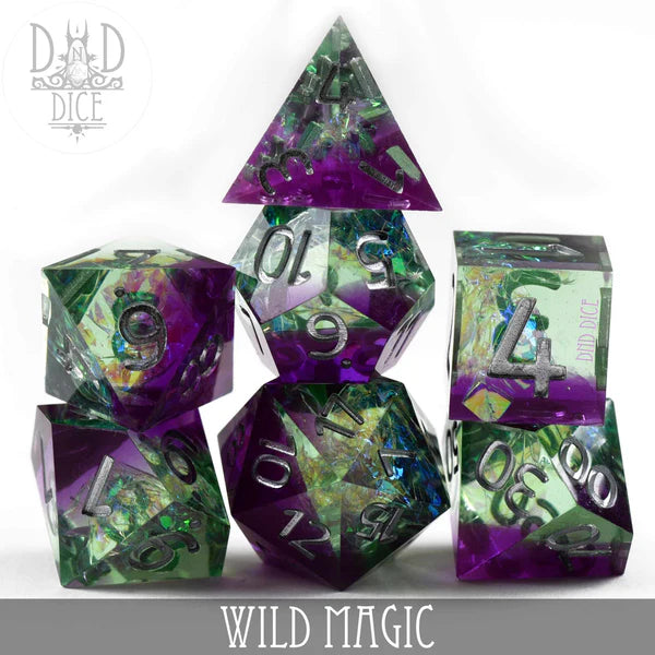 DND Dice Poly 7 Dice Set: Wild Magic (Handmade) | Dragon's Lair Comics and Fantasy Houston TX