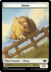 Mercenary // Sheep Double-Sided Token [Outlaws of Thunder Junction Tokens] | Dragon's Lair Comics and Fantasy Houston TX