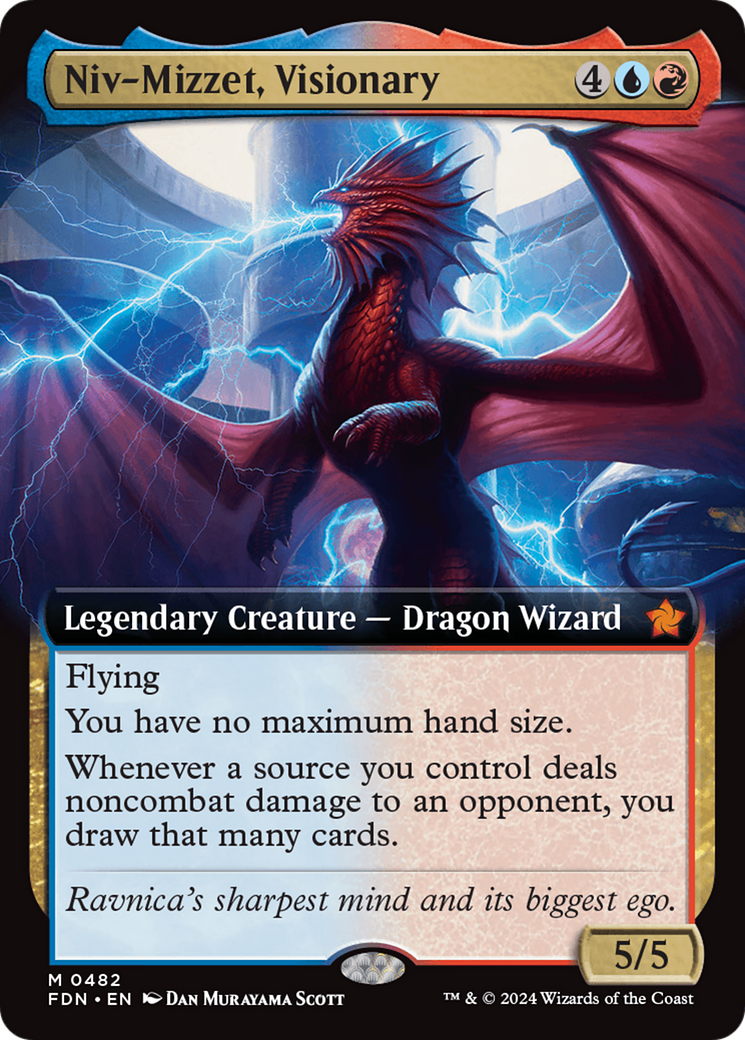 Niv-Mizzet, Visionary (Extended Art) [Foundations] | Dragon's Lair Comics and Fantasy Houston TX