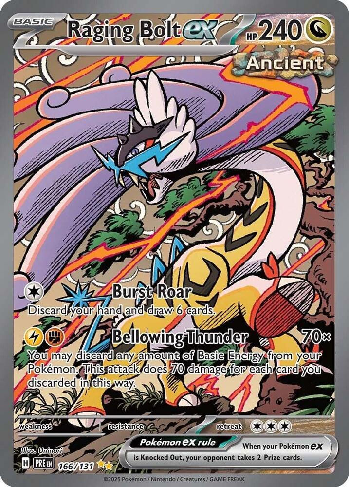 Raging Bolt ex (166/131) [Scarlet & Violet: Prismatic Evolutions] | Dragon's Lair Comics and Fantasy Houston TX