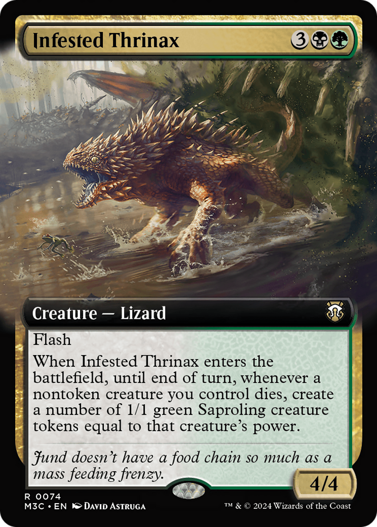 Infested Thrinax (Extended Art) (Ripple Foil) [Modern Horizons 3 Commander] | Dragon's Lair Comics and Fantasy Houston TX