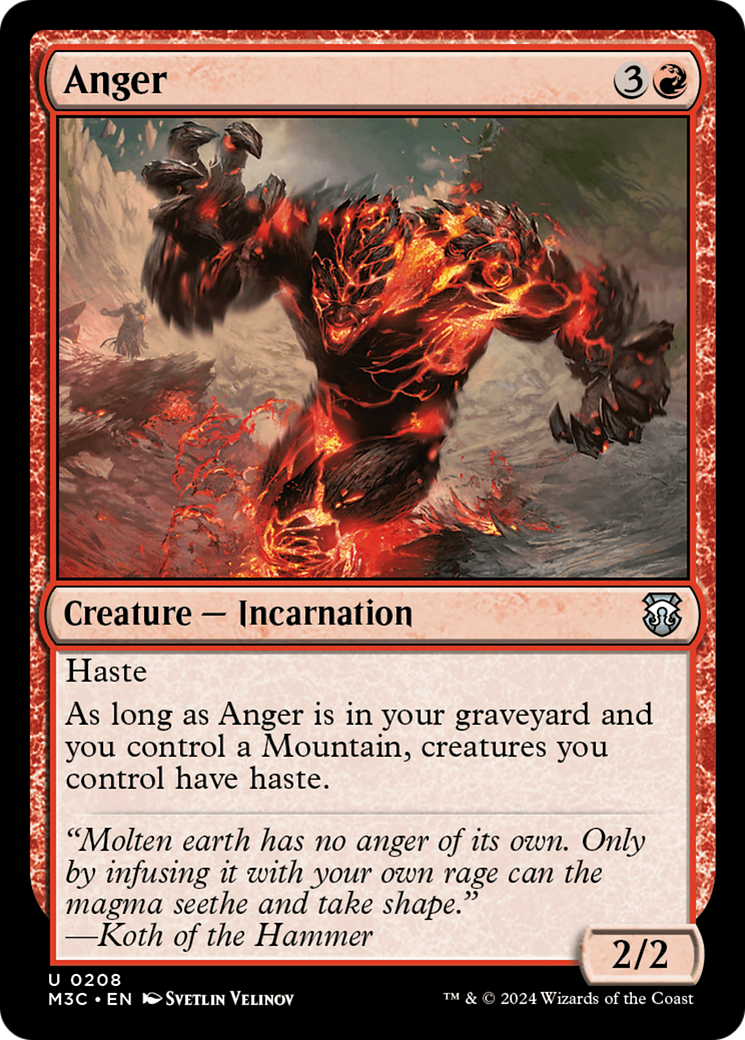 Anger (Ripple Foil) [Modern Horizons 3 Commander] | Dragon's Lair Comics and Fantasy Houston TX