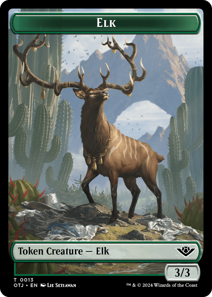 Elk // Plot Double-Sided Token [Outlaws of Thunder Junction Tokens] | Dragon's Lair Comics and Fantasy Houston TX