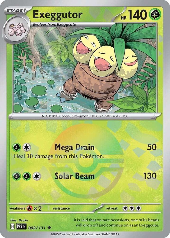 Exeggutor (002/131) (Poke Ball Pattern) [Scarlet & Violet: Prismatic Evolutions] | Dragon's Lair Comics and Fantasy Houston TX