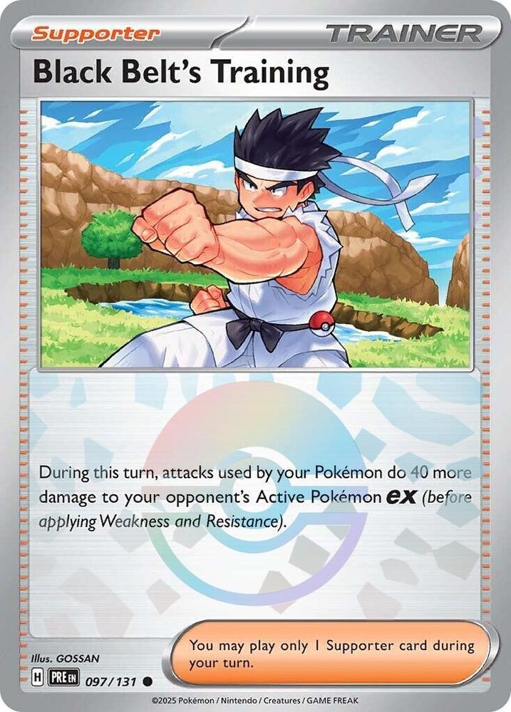 Black Belt's Training (097/131) (Poke Ball Pattern) [Scarlet & Violet: Prismatic Evolutions] | Dragon's Lair Comics and Fantasy Houston TX