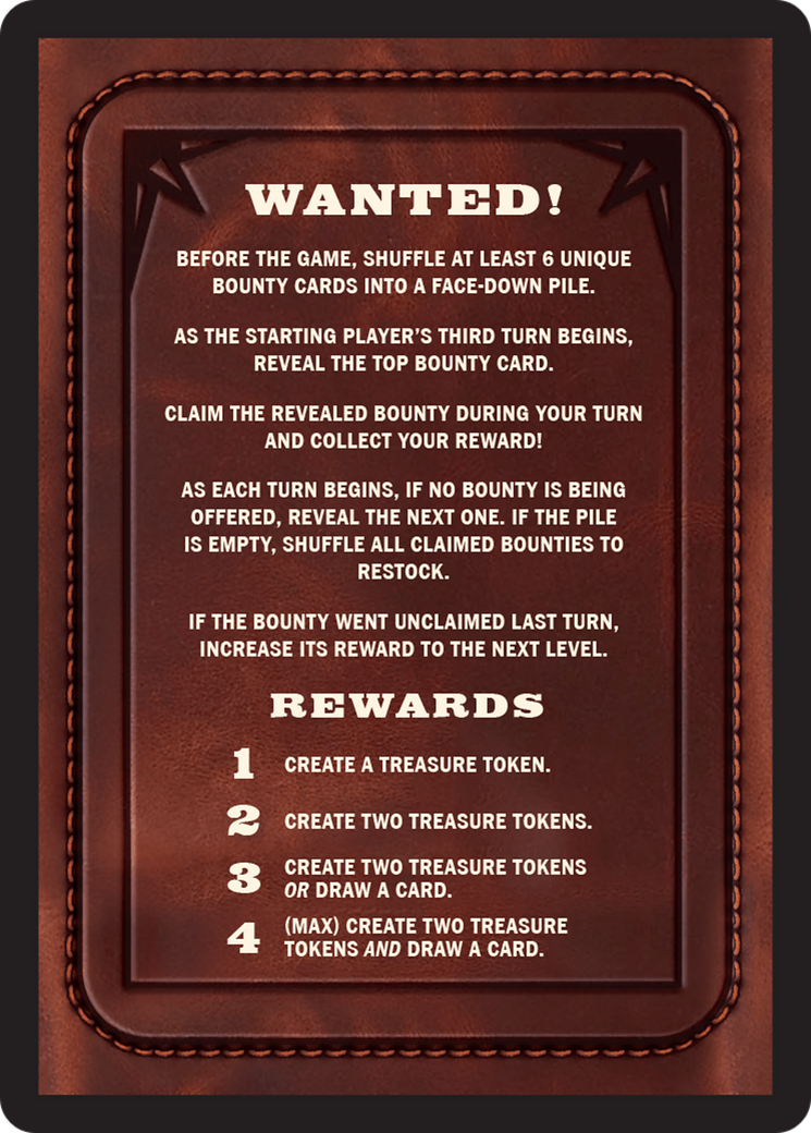 Bounty: The Outsider // Bounty Rules Double-Sided Token [Outlaws of Thunder Junction Commander Tokens] | Dragon's Lair Comics and Fantasy Houston TX