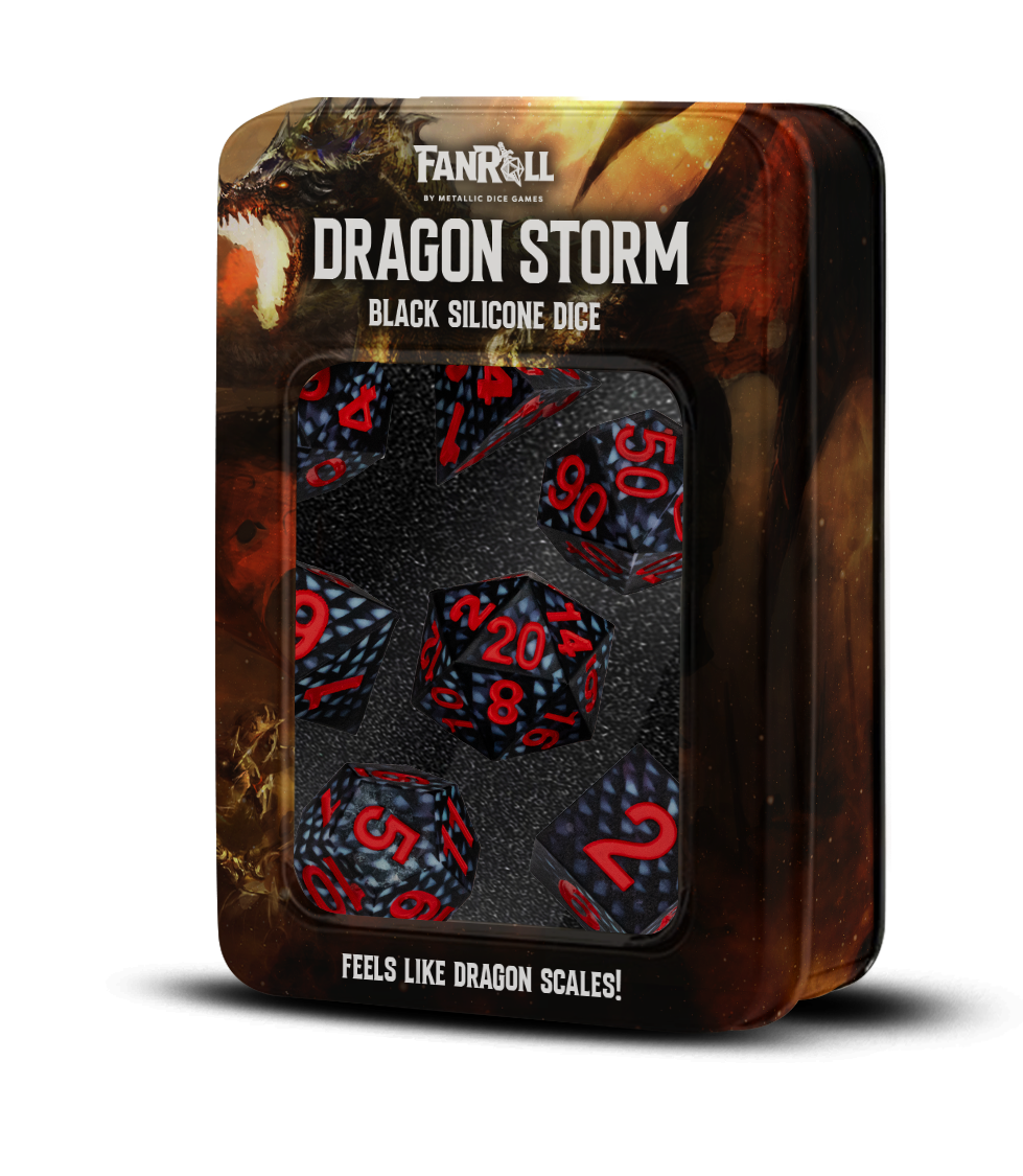 Fanroll Dragon Storm Silicon Dice Set: Black Dragon Scales | Dragon's Lair Comics and Fantasy Houston TX