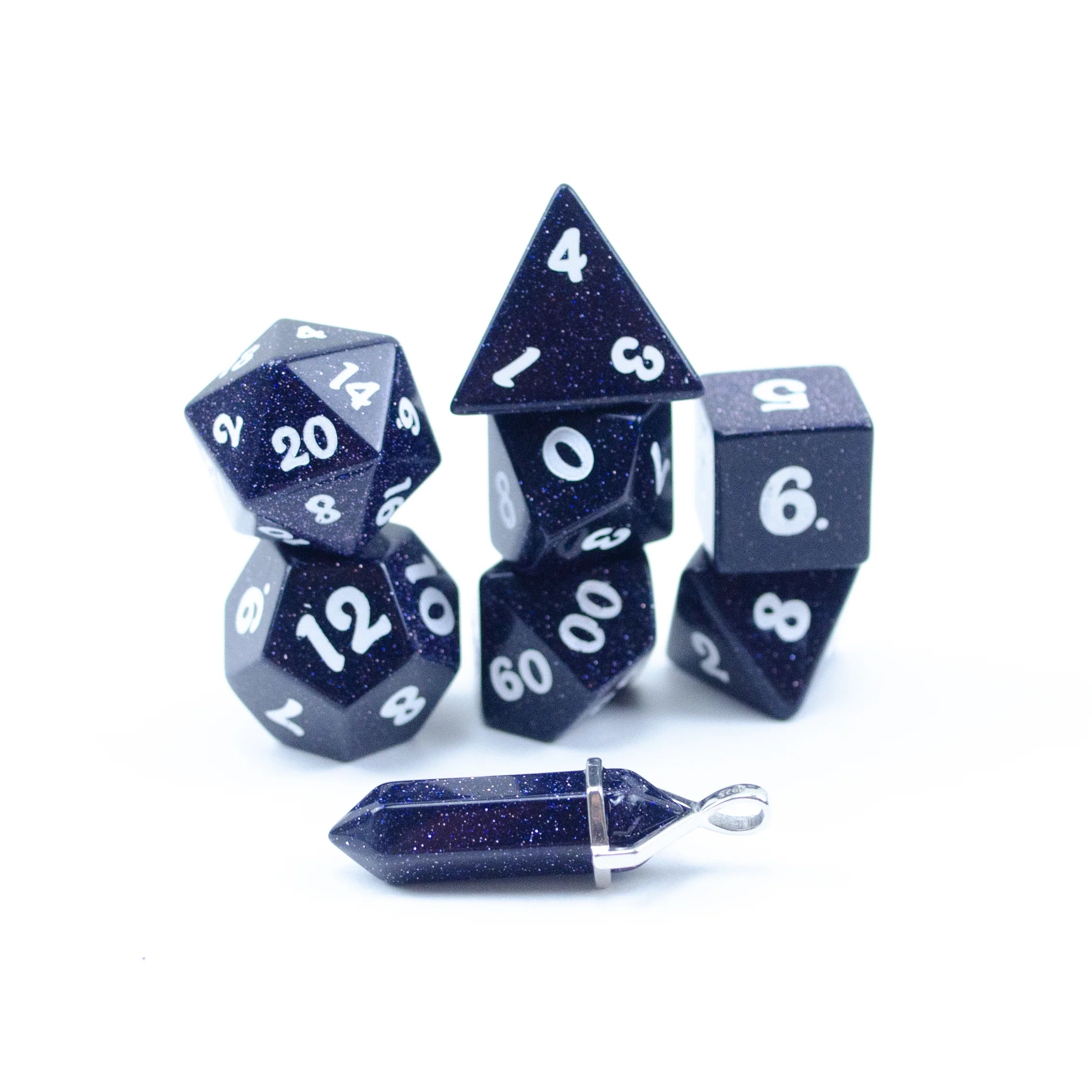 Level Up Dice Blue Sandstone Poly 7 Dice Set | Dragon's Lair Comics and Fantasy Houston TX