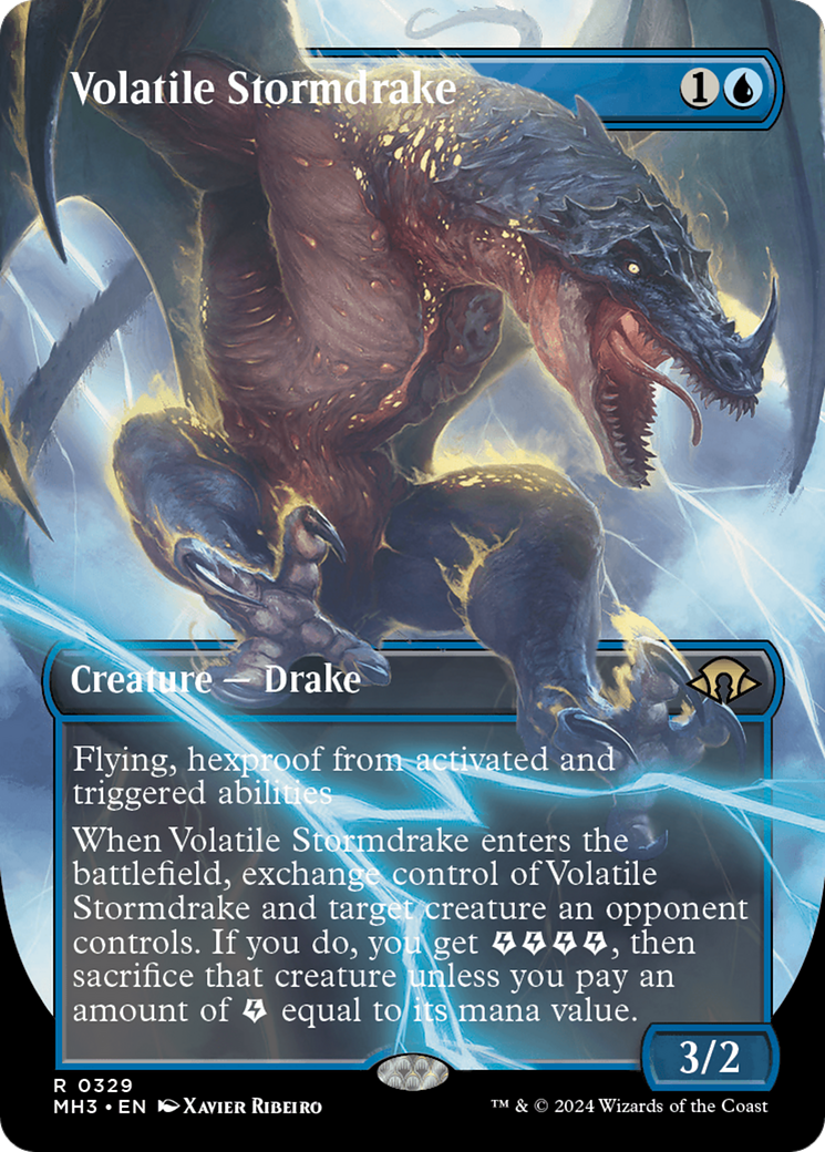 Volatile Stormdrake (Borderless) [Modern Horizons 3] | Dragon's Lair Comics and Fantasy Houston TX