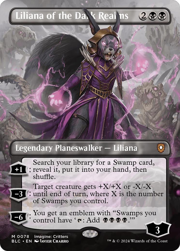 Liliana of the Dark Realms (Borderless) [Bloomburrow Commander] | Dragon's Lair Comics and Fantasy Houston TX