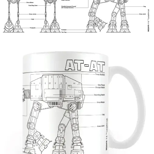 Pyramid America: Star Wars - AT-AT Sketch 11 oz. Ceramic Mug | Dragon's Lair Comics and Fantasy Houston TX