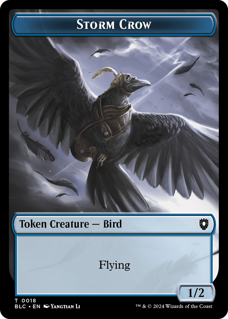 Storm Crow // Bird (003) Double-Sided Token [Bloomburrow Commander Tokens] | Dragon's Lair Comics and Fantasy Houston TX