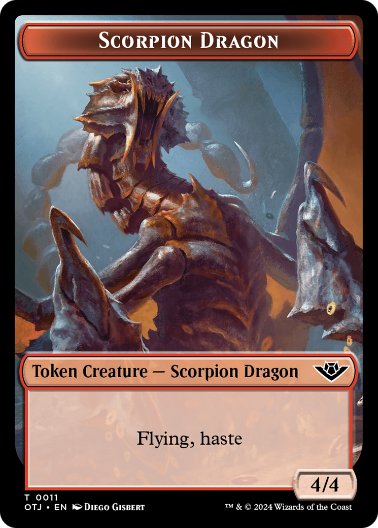 Scorpion Dragon Token [Outlaws of Thunder Junction Tokens] | Dragon's Lair Comics and Fantasy Houston TX