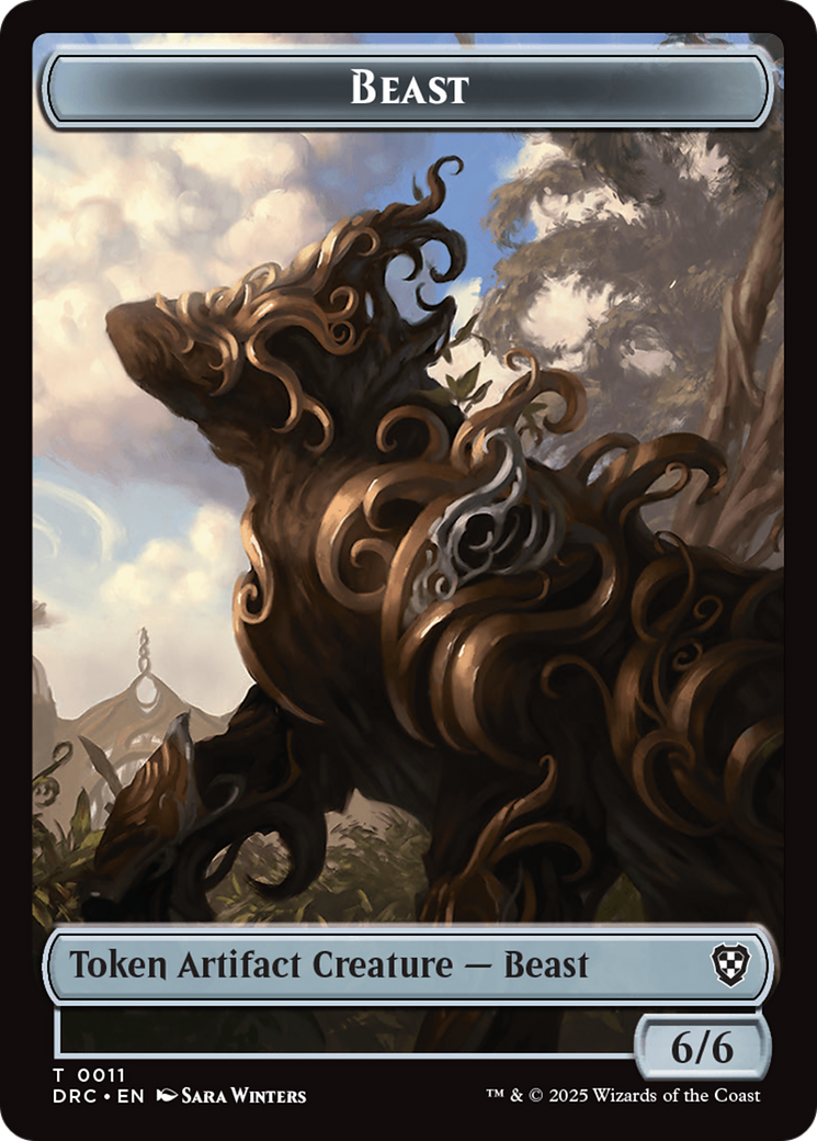 Construct // Beast (0011) Double-Sided Token [Aetherdrift Tokens] | Dragon's Lair Comics and Fantasy Houston TX