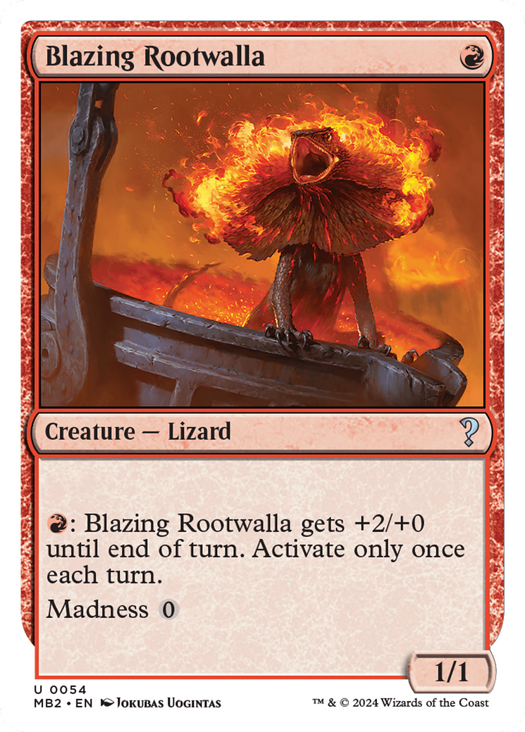 Blazing Rootwalla (White Border) [Mystery Booster 2] | Dragon's Lair Comics and Fantasy Houston TX