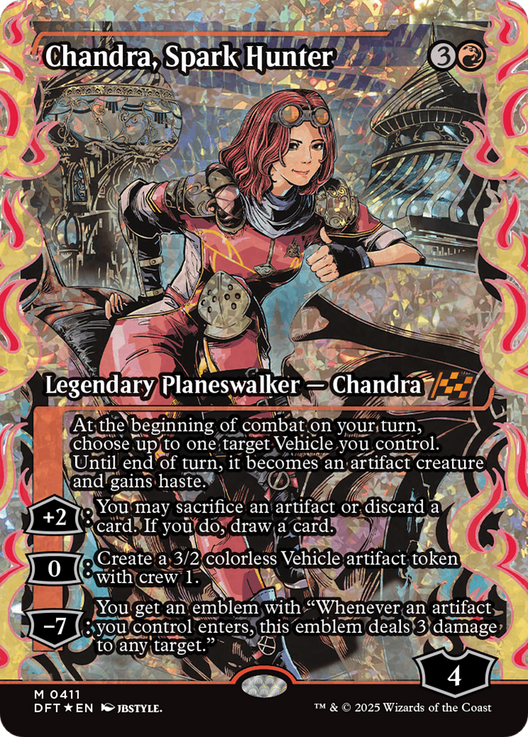 Chandra, Spark Hunter (Showcase) (Fracture Foil) [Aetherdrift] | Dragon's Lair Comics and Fantasy Houston TX