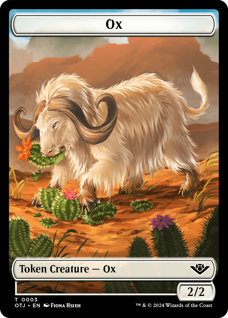 Ox Token [Outlaws of Thunder Junction Tokens] | Dragon's Lair Comics and Fantasy Houston TX