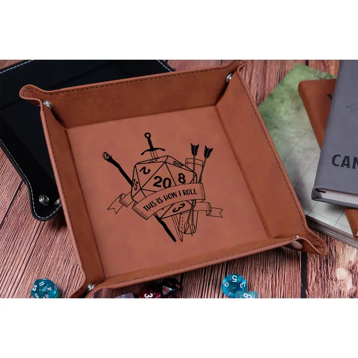 Level 1 Gamers Square Leatherette Dice Tray, Assorted Styles | Dragon's Lair Comics and Fantasy Houston TX