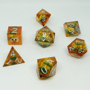 Chronicle Liquid Core Poly 7 Dice Set: Molten Copper | Dragon's Lair Comics and Fantasy Houston TX