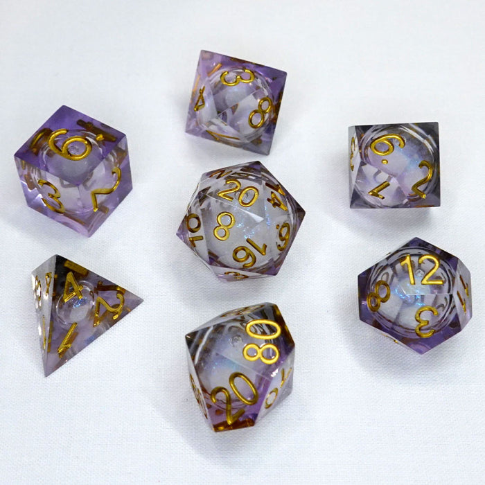 Chronicle Liquid Core Poly 7 Dice Set: Molten Cauldron | Dragon's Lair Comics and Fantasy Houston TX