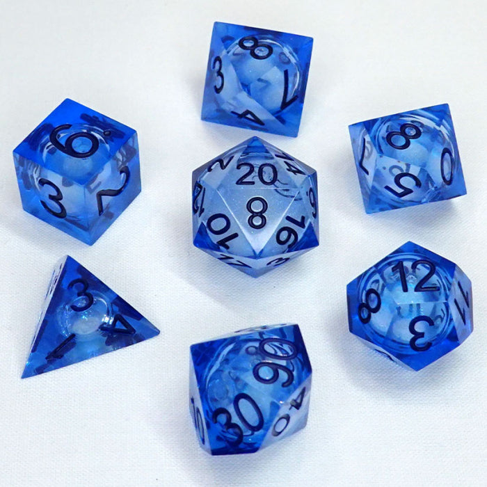 Chronicle Liquid Core Poly 7 Dice Set: Molten Eclipse | Dragon's Lair Comics and Fantasy Houston TX