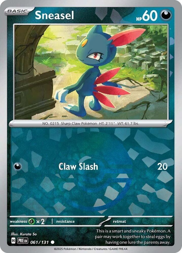 Sneasel (061/131) (Poke Ball Pattern) [Scarlet & Violet: Prismatic Evolutions] | Dragon's Lair Comics and Fantasy Houston TX