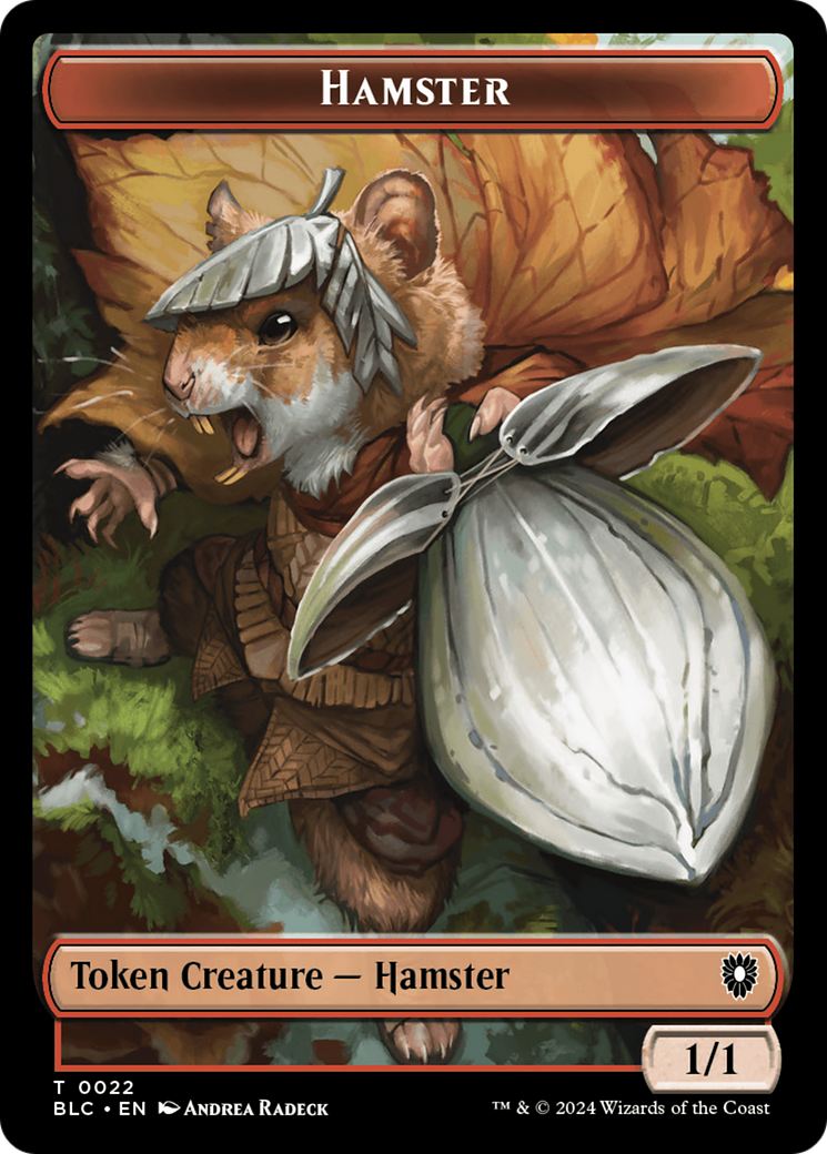 Hamster // Saproling Double-Sided Token [Bloomburrow Commander Tokens] | Dragon's Lair Comics and Fantasy Houston TX