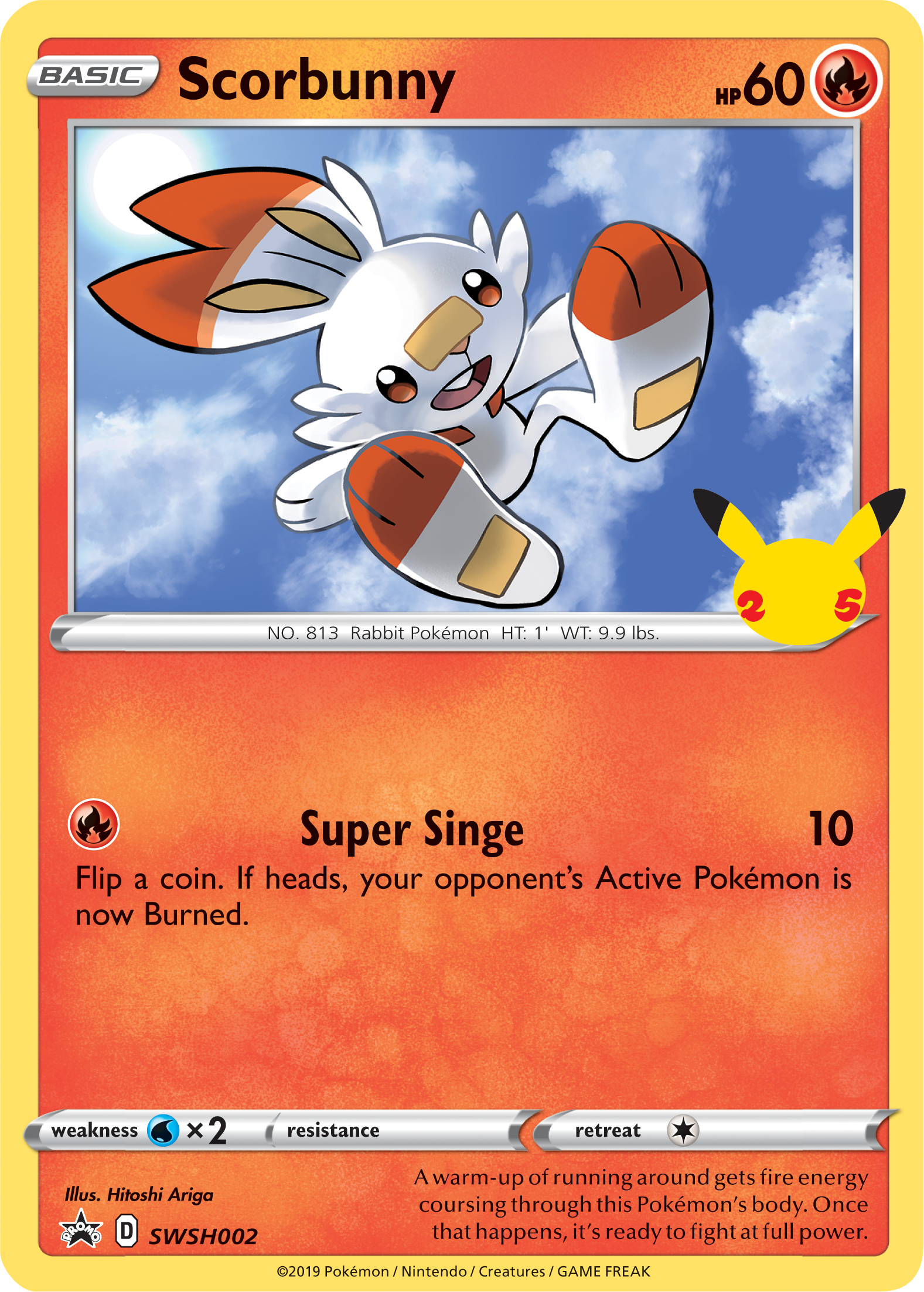 Scorbunny (SWSH002) (Jumbo Card) [First Partner Pack] | Dragon's Lair Comics and Fantasy Houston TX