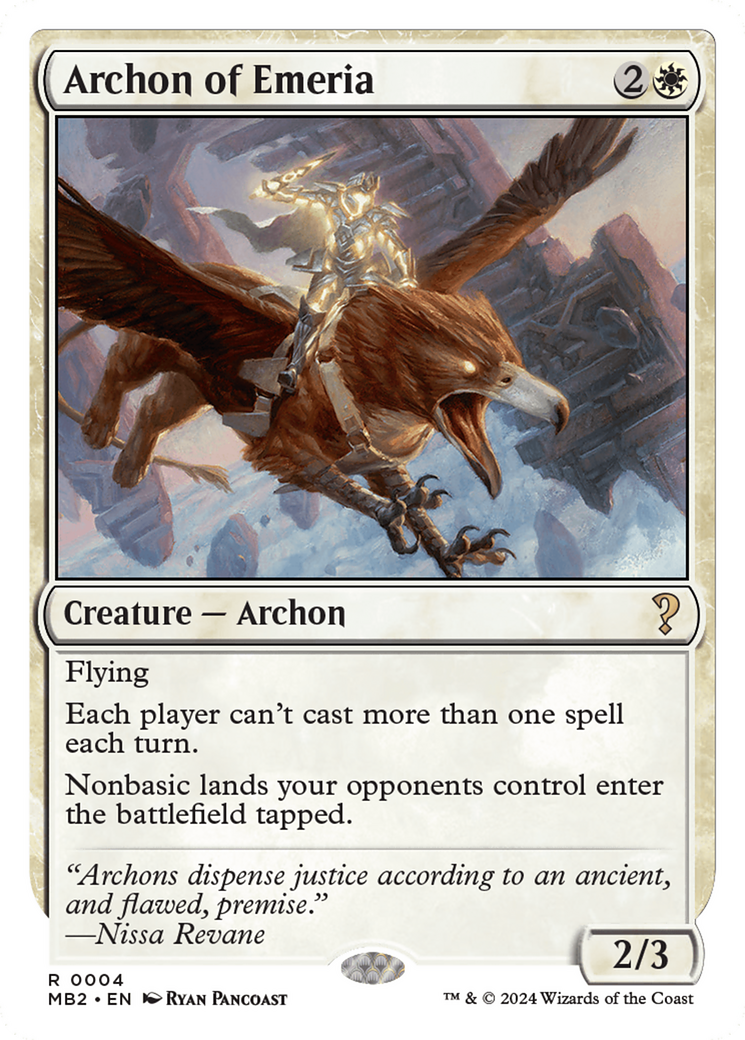 Archon of Emeria (White Border) [Mystery Booster 2] | Dragon's Lair Comics and Fantasy Houston TX