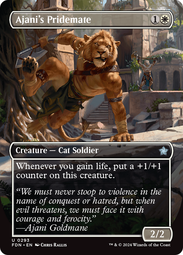 Ajani's Pridemate (Borderless) [Foundations] | Dragon's Lair Comics and Fantasy Houston TX