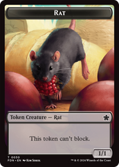 Elf Warrior // Rat (0030) Double-Sided Token [Foundations Tokens] | Dragon's Lair Comics and Fantasy Houston TX