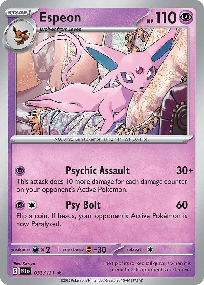 Espeon (033/131) [Scarlet & Violet: Prismatic Evolutions] | Dragon's Lair Comics and Fantasy Houston TX