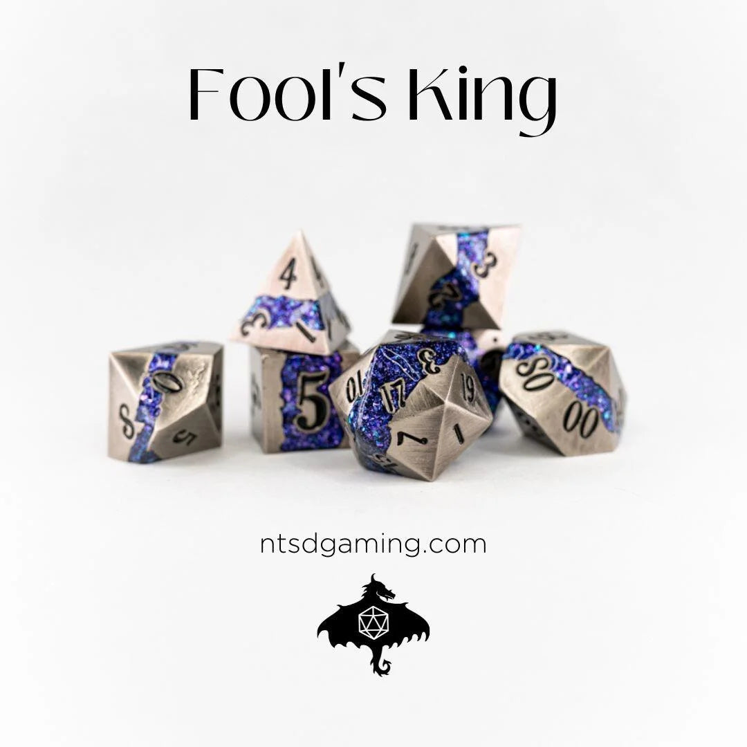 NTSD Metal Dice Set: Fools King | Dragon's Lair Comics and Fantasy Houston TX