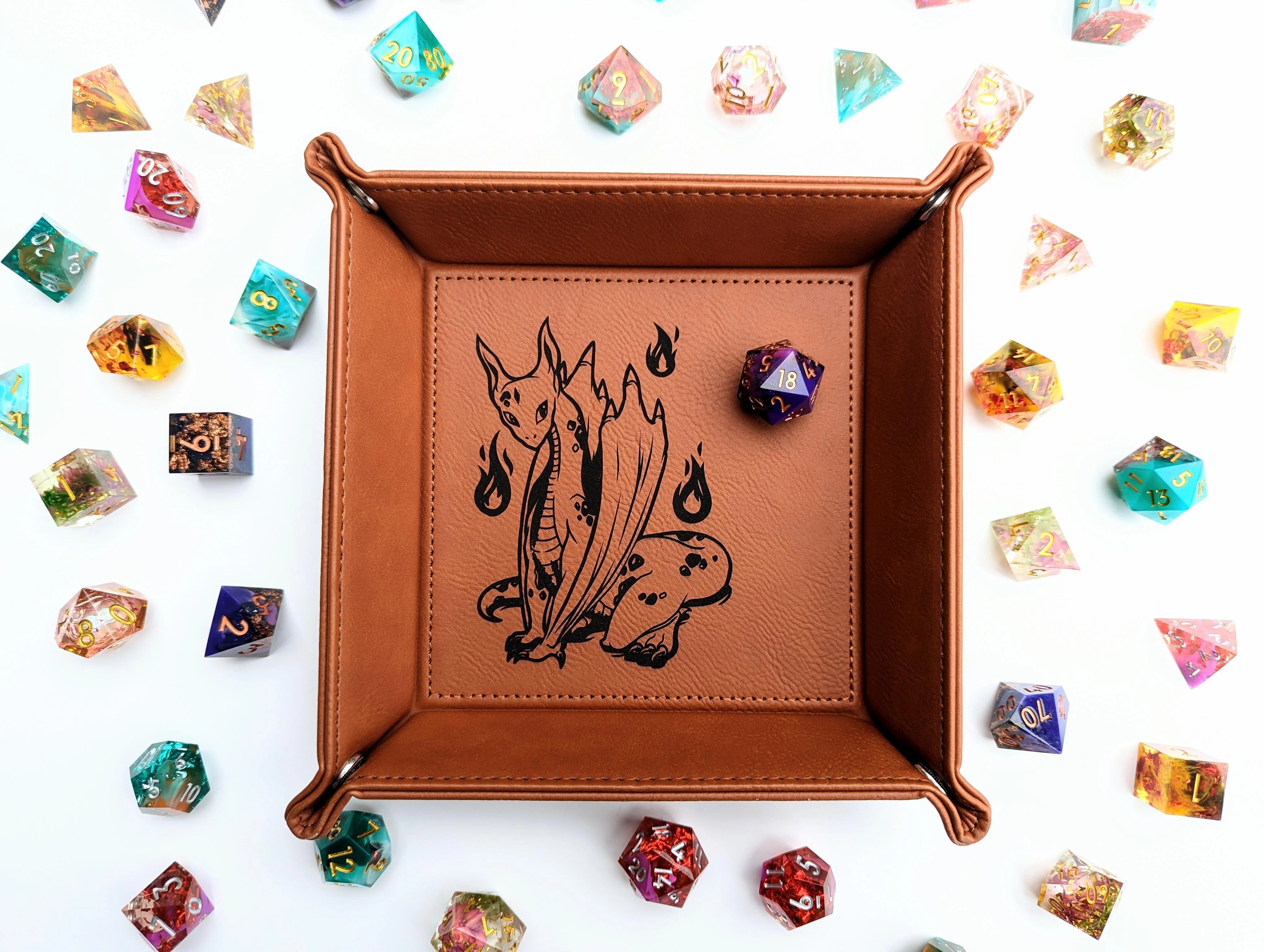 NTSD Gaming Square Leatherette Dice Tray, Assorted Styles | Dragon's Lair Comics and Fantasy Houston TX