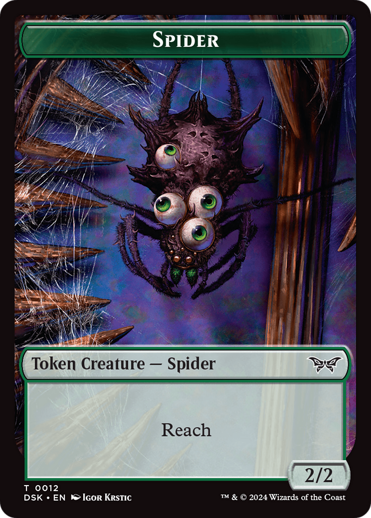 Spider // Manifest Double-Sided Token [Duskmourn: House of Horror Tokens] | Dragon's Lair Comics and Fantasy Houston TX