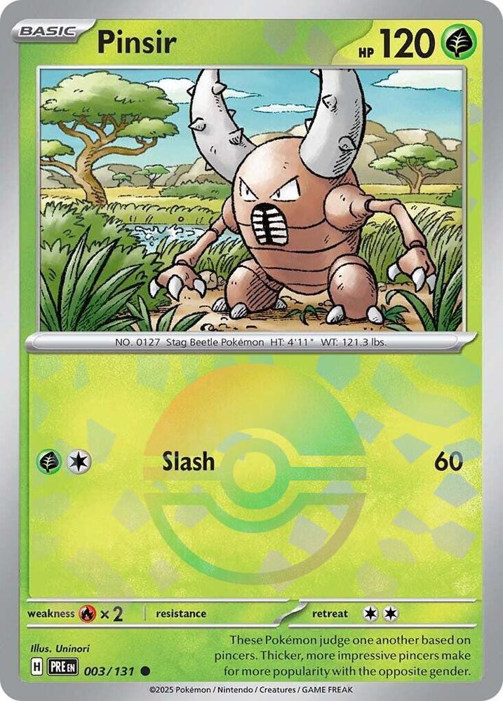 Pinsir (003/131) (Poke Ball Pattern) [Scarlet & Violet: Prismatic Evolutions] | Dragon's Lair Comics and Fantasy Houston TX