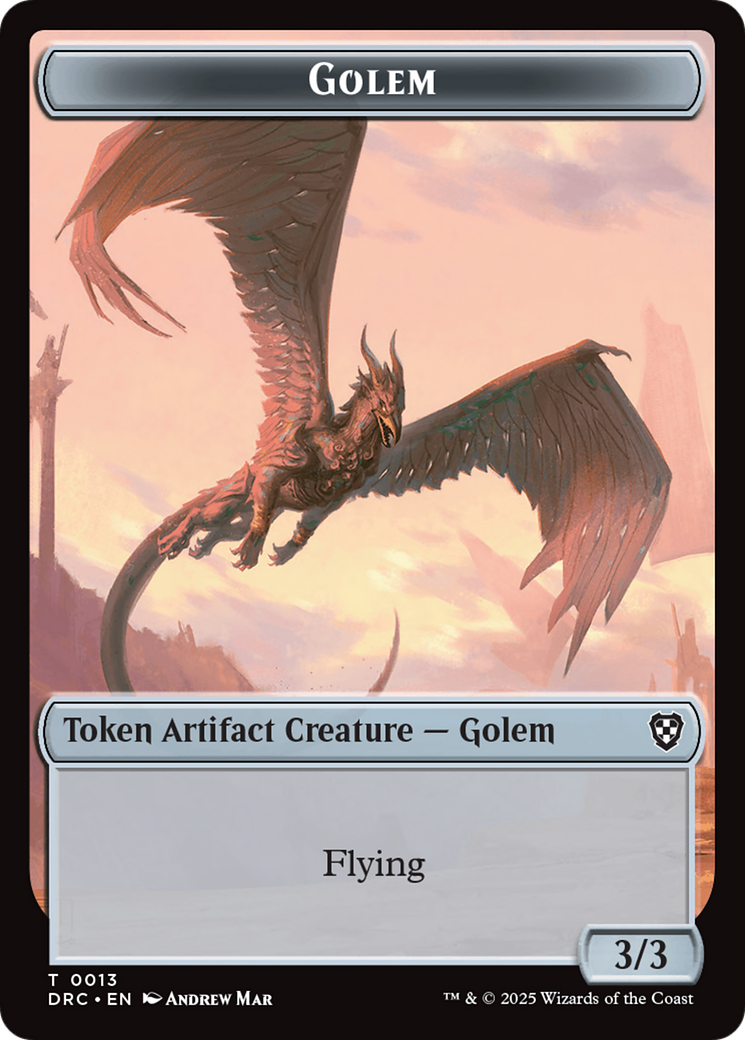 Golem (0013) // Nalaar Aetherjet Double-Sided Token [Aetherdrift Tokens] | Dragon's Lair Comics and Fantasy Houston TX