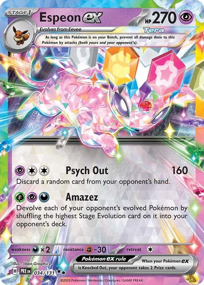 Espeon ex (034/131) [Scarlet & Violet: Prismatic Evolutions] | Dragon's Lair Comics and Fantasy Houston TX