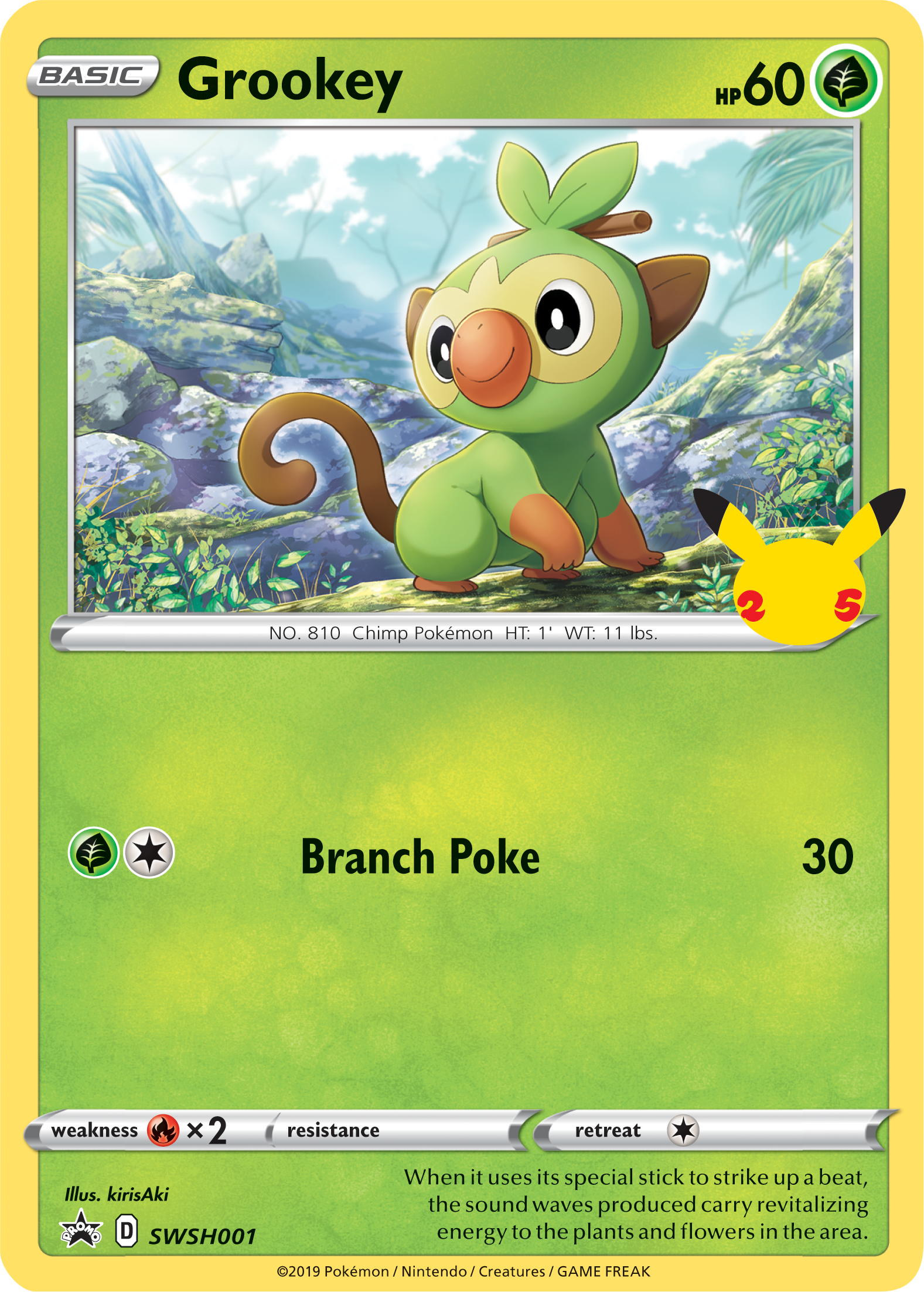 Grookey (SWSH001) (Jumbo Card) [First Partner Pack] | Dragon's Lair Comics and Fantasy Houston TX